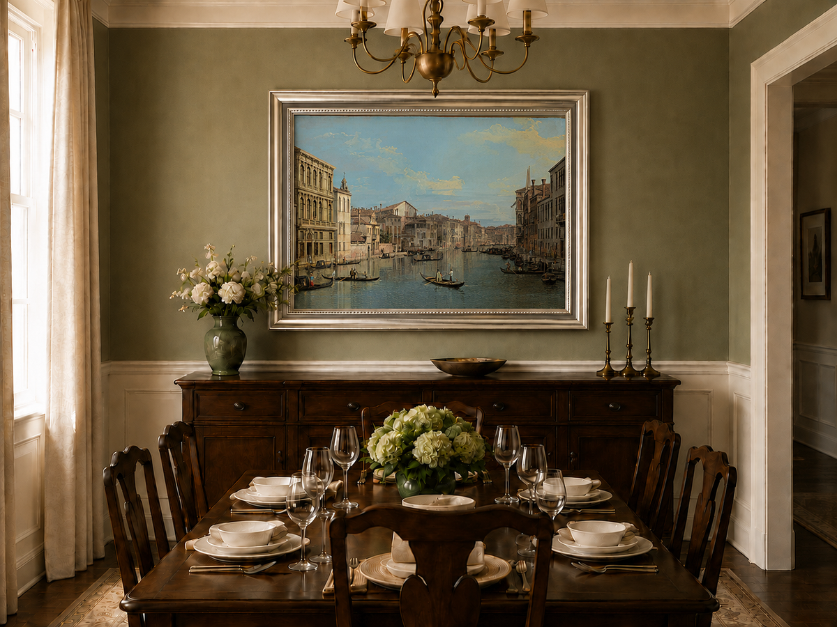 Landscape Oil Painting - Grand Canal Venice with Gondolas