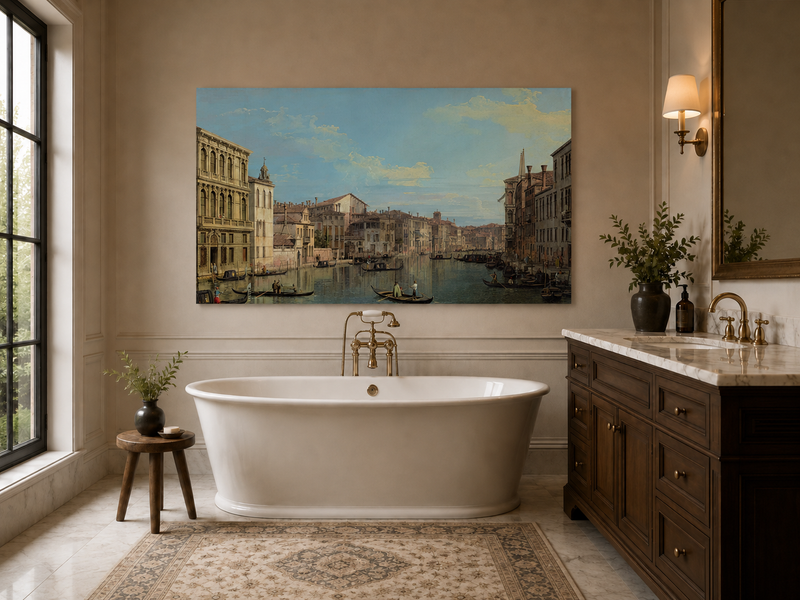 Landscape Oil Painting - Grand Canal Venice with Gondolas