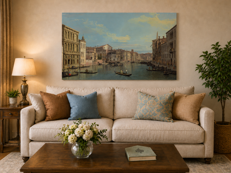 Landscape Oil Painting - Grand Canal Venice with Gondolas