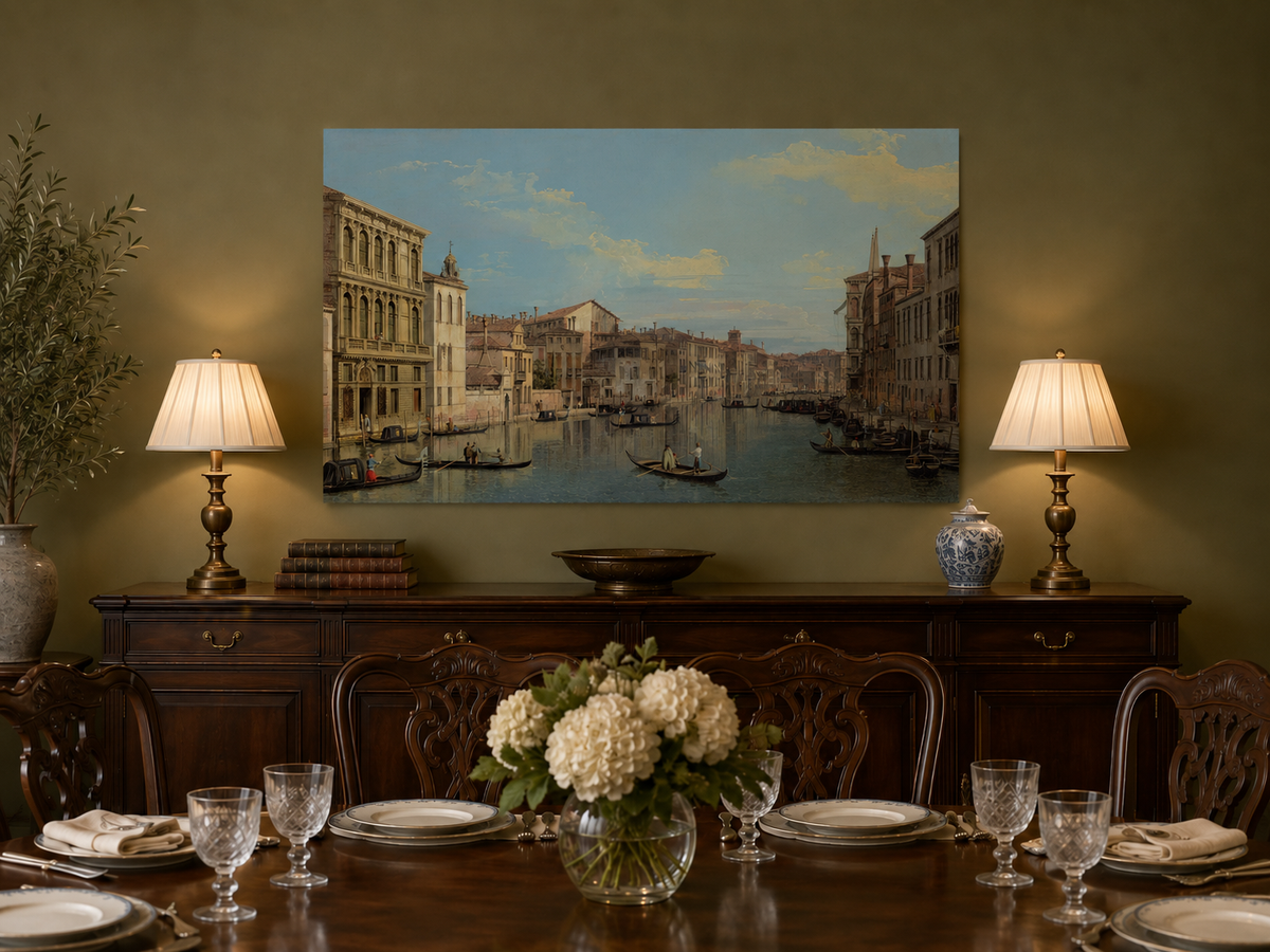Landscape Oil Painting - Grand Canal Venice with Gondolas