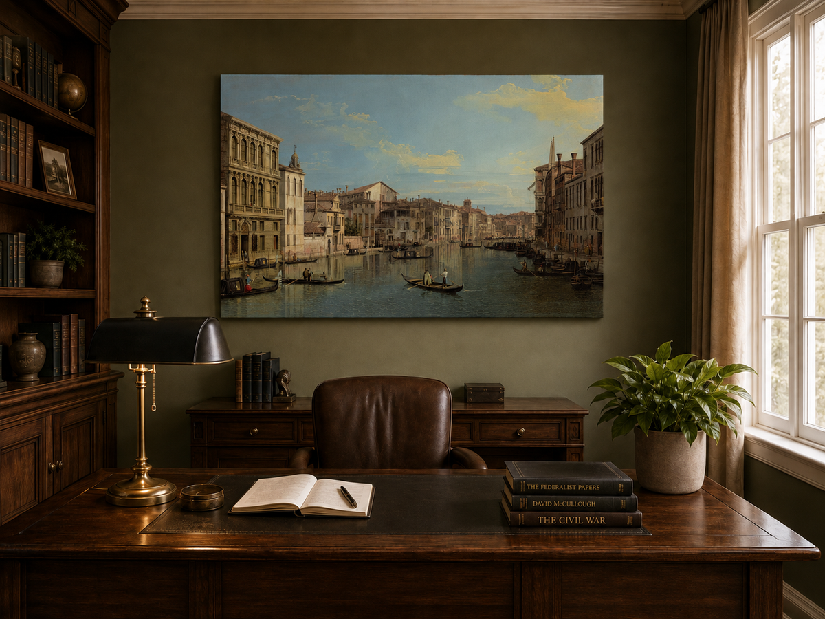 Landscape Oil Painting - Grand Canal Venice with Gondolas