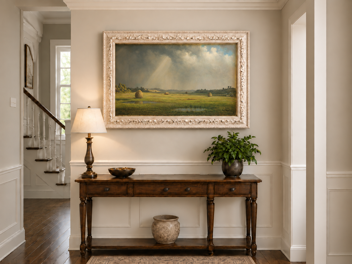 Landscape Oil Painting - Sunlight Over Newburyport Meadows