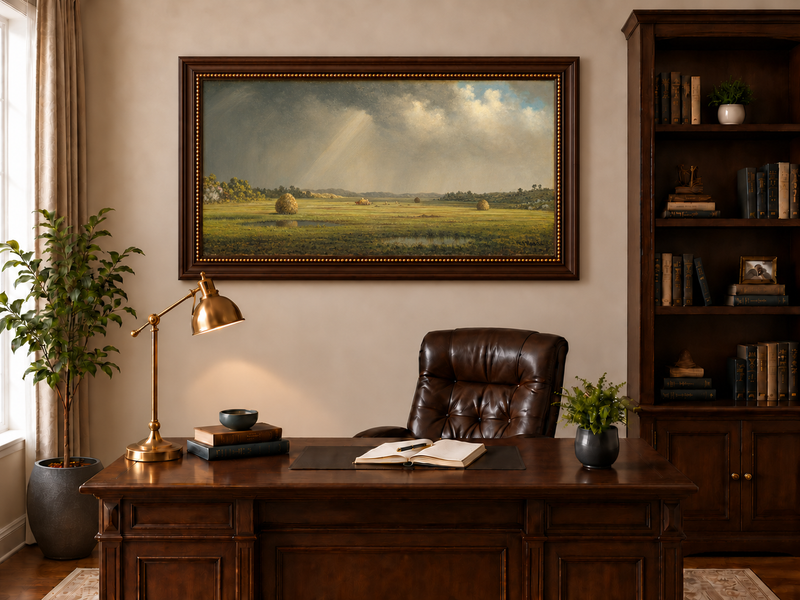 Landscape Oil Painting - Sunlight Over Newburyport Meadows