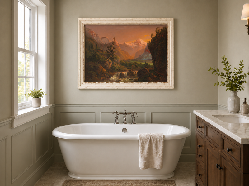 Landscape Oil Painting - Alpine Valley Sunset