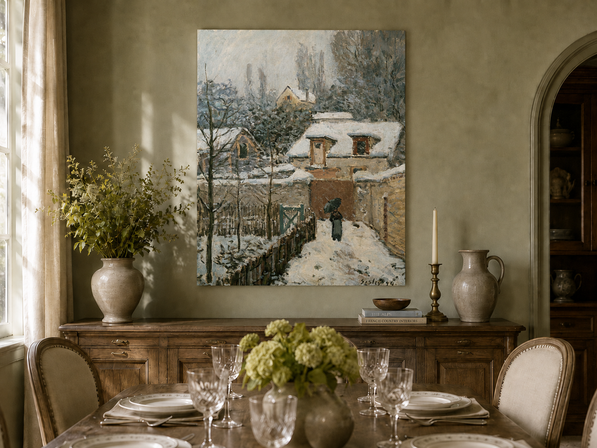Peinture à l'huile de paysage - Rivière printanière avec pêcheur et arbres