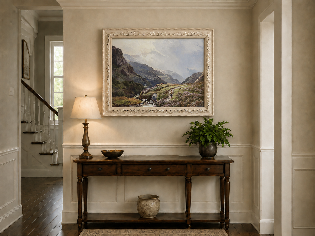 Landscape Oil Painting - Figures on a Mountain Path