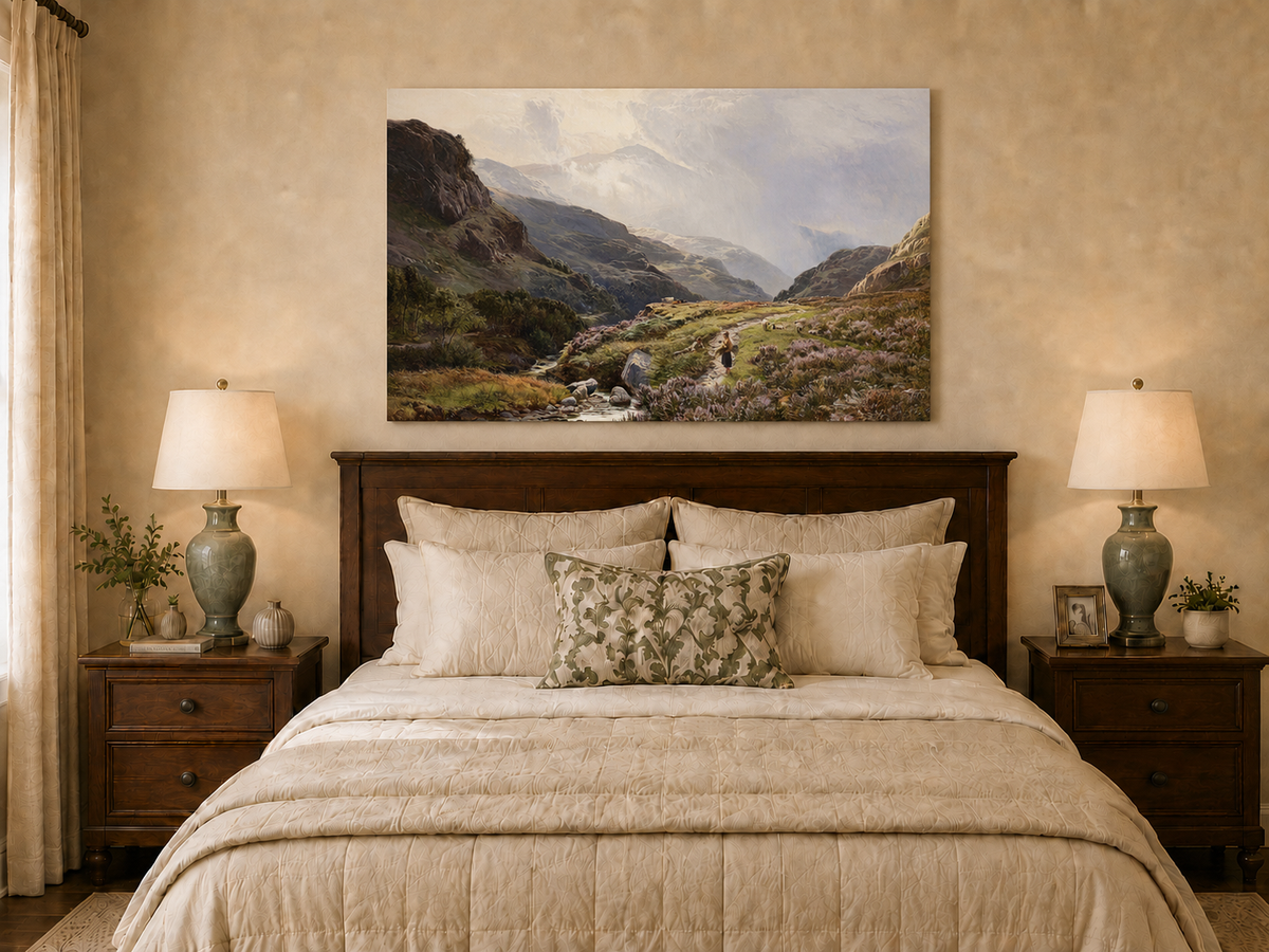 Landscape Oil Painting - Figures on a Mountain Path