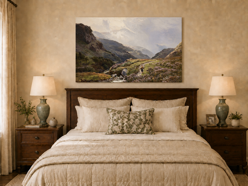 Landscape Oil Painting - Figures on a Mountain Path