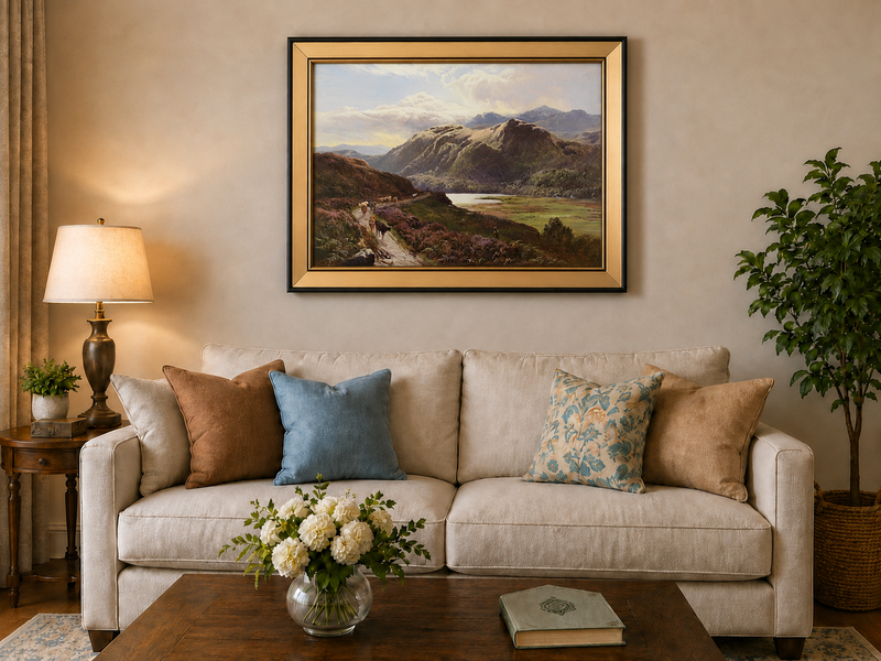 Landscape Oil Painting - Cattle Along a Highland Path