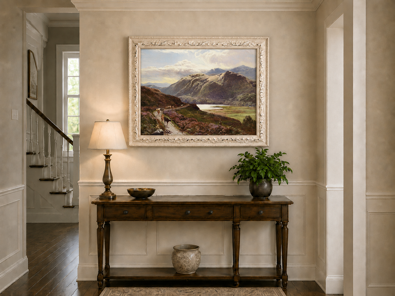 Landscape Oil Painting - Cattle Along a Highland Path