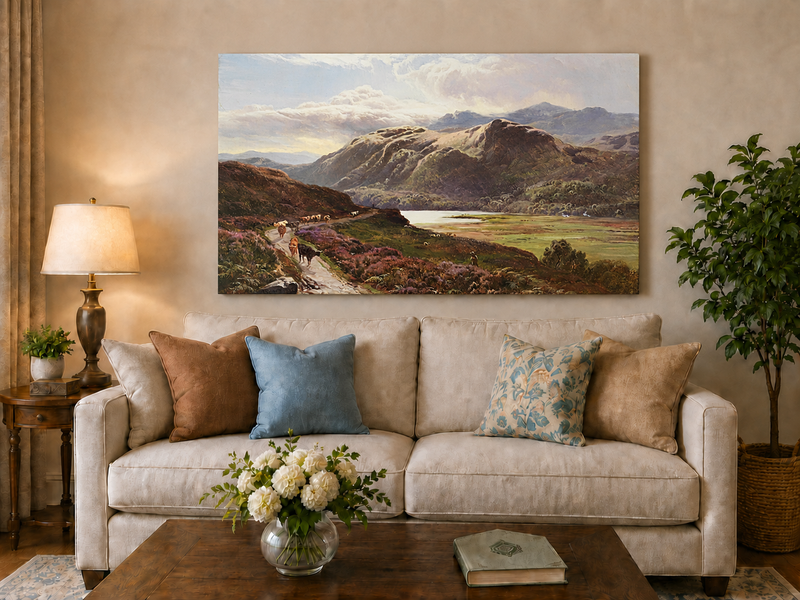 Landscape Oil Painting - Cattle Along a Highland Path