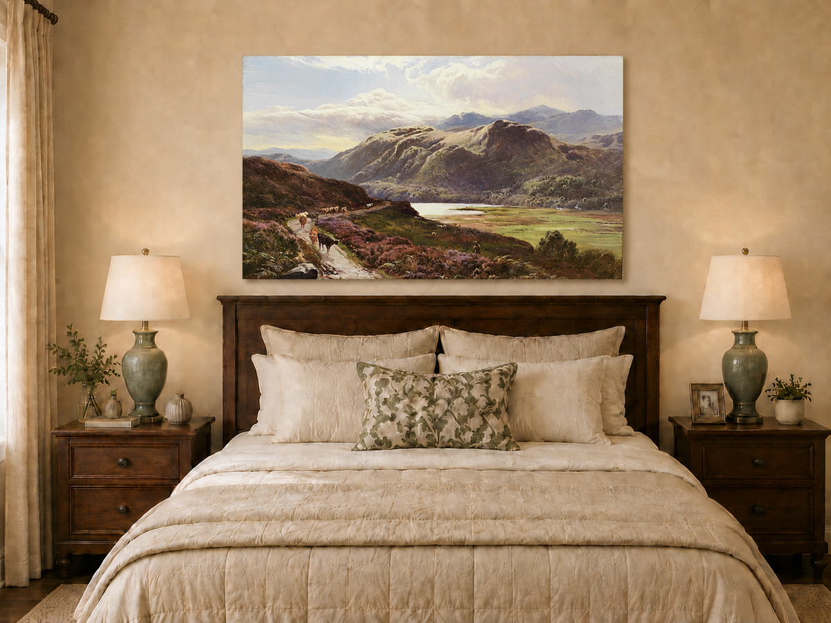 Landscape Oil Painting - Cattle Along a Highland Path