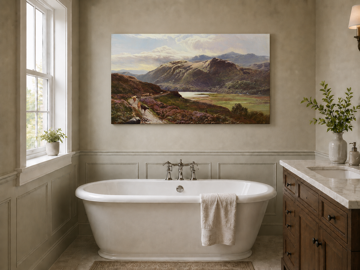 Landscape Oil Painting - Cattle Along a Highland Path