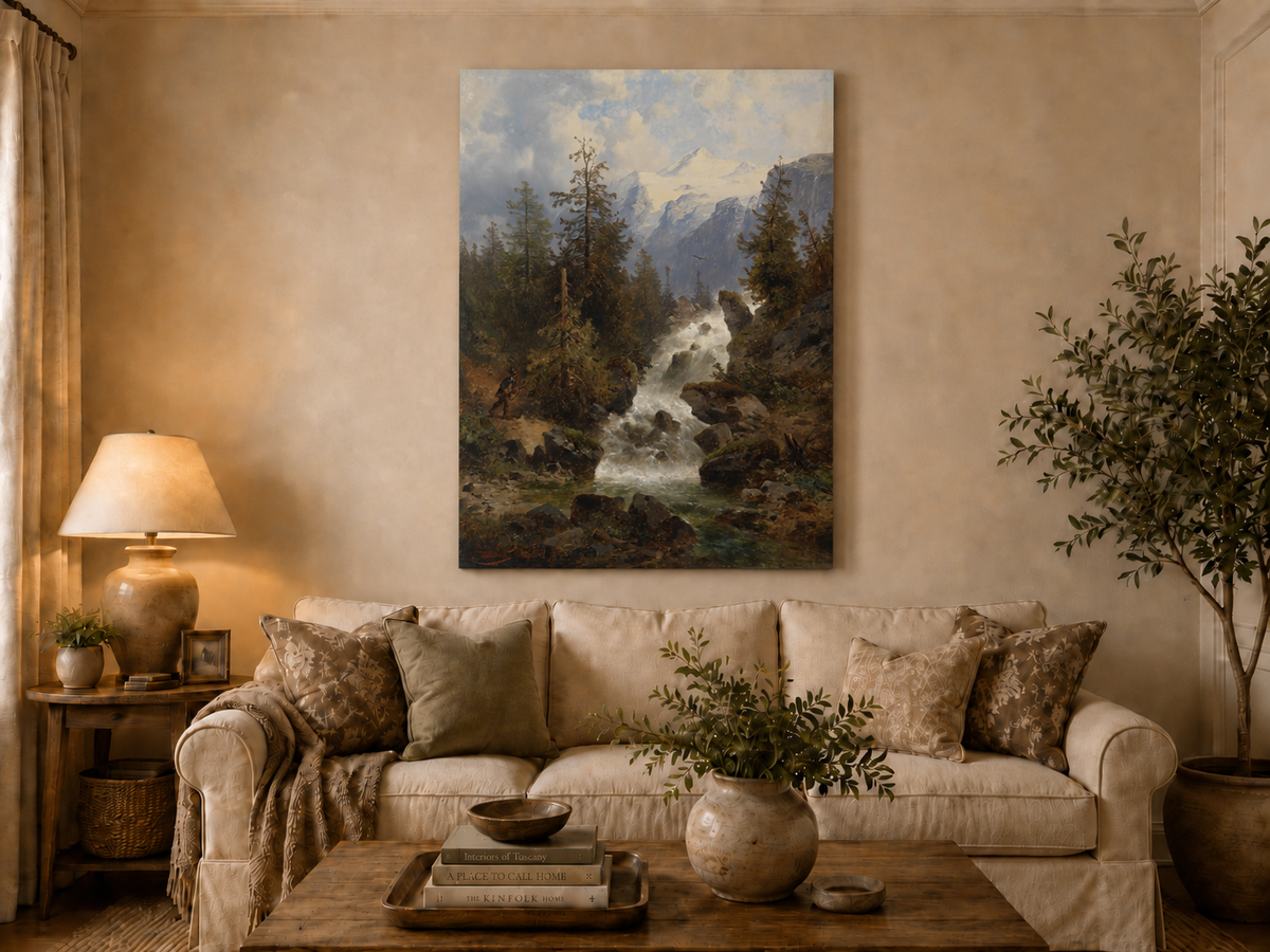 Landscape Oil Painting - Alpine Mountain Stream