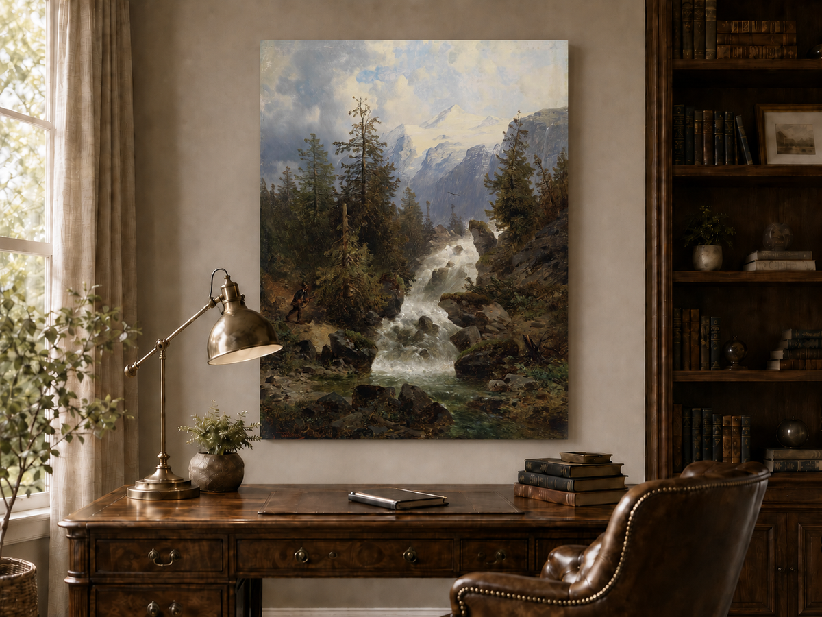 Landscape Oil Painting - Alpine Mountain Stream