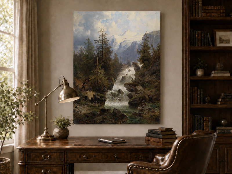 Landscape Oil Painting - Alpine Mountain Stream