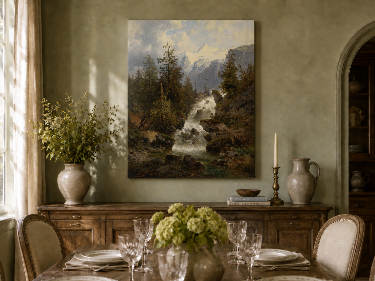 Landscape Oil Painting - Alpine Mountain Stream