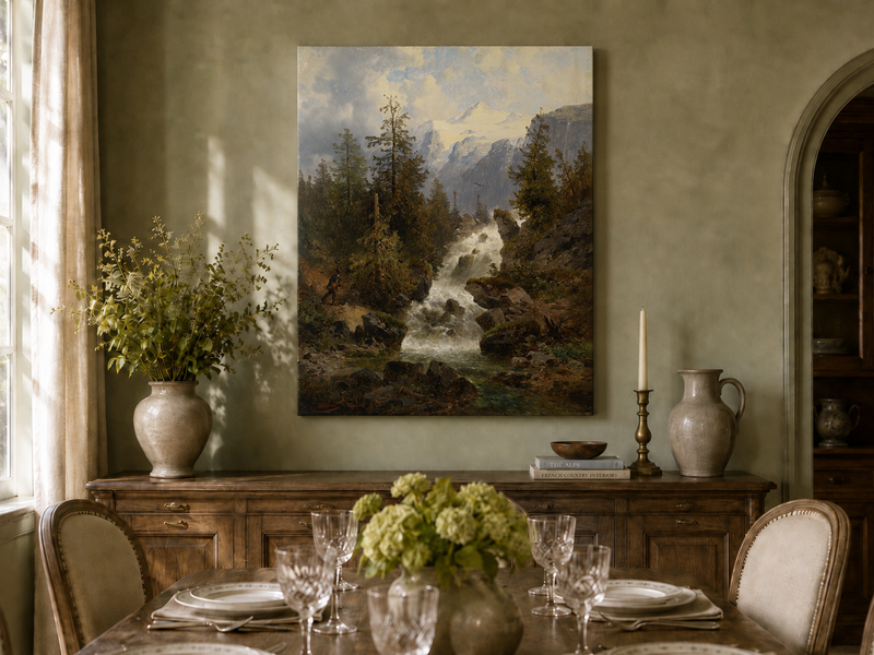 Landscape Oil Painting - Alpine Mountain Stream