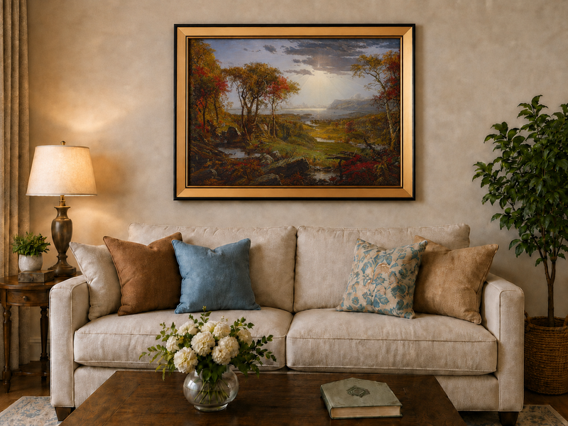 Landscape Oil Painting - Lush Forest Landscape