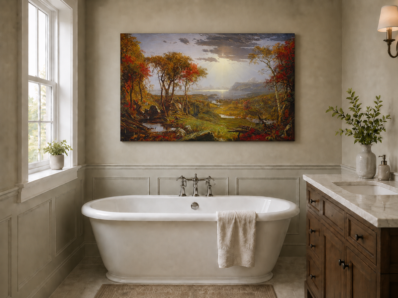 Landscape Oil Painting - Lush Forest Landscape