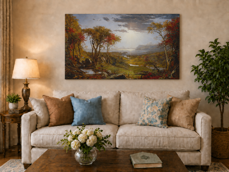Landscape Oil Painting - Lush Forest Landscape
