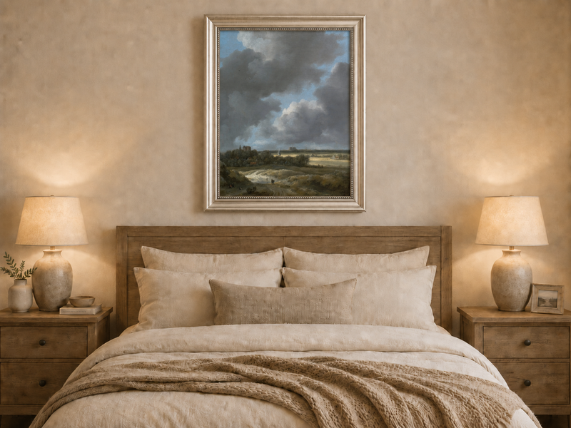 Landscape Oil Painting - Dutch Countryside Cloudy Sky
