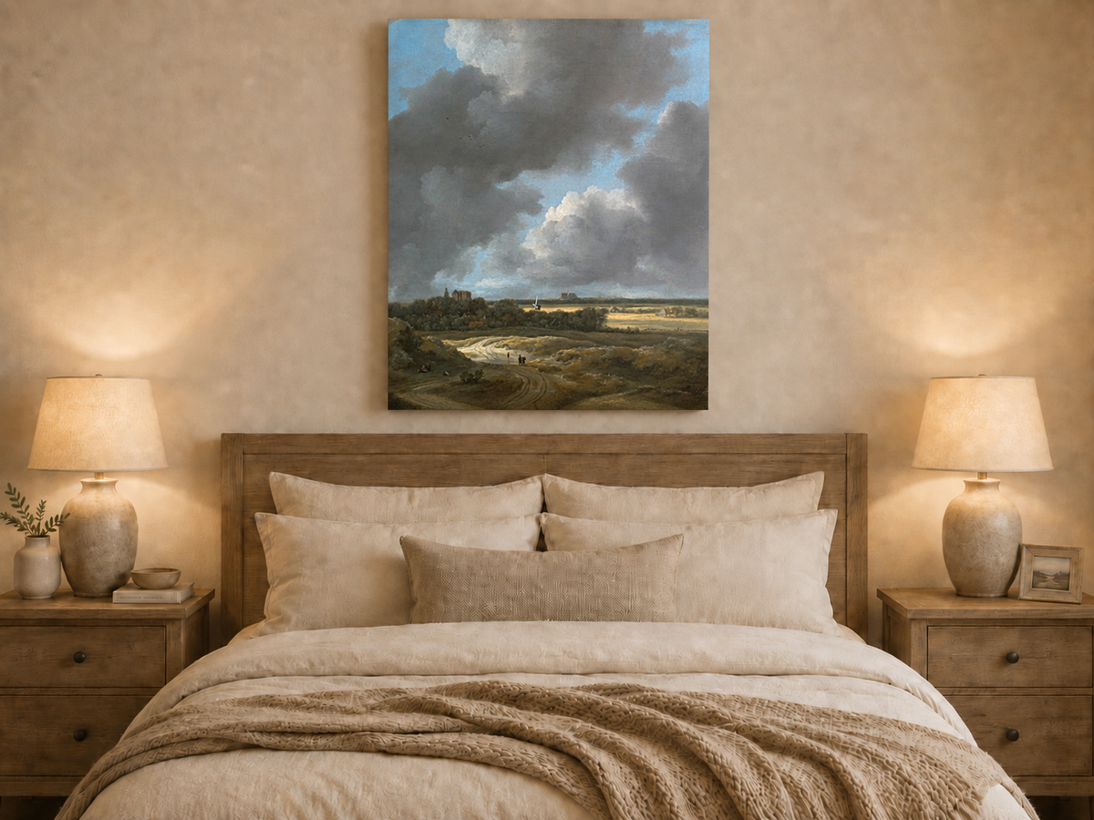Landscape Oil Painting - Dutch Countryside Cloudy Sky