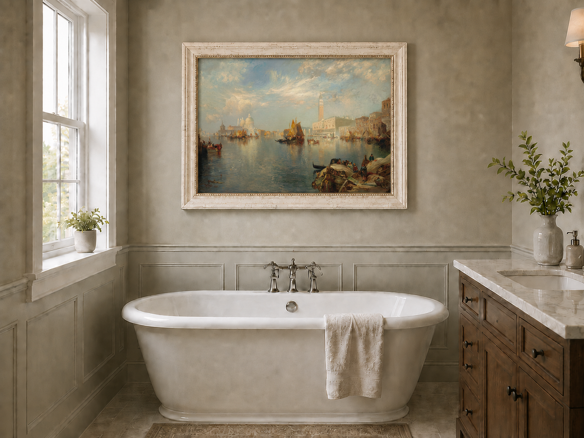 Landscape Oil Painting - Hand-Painted Venice Grand Canal View