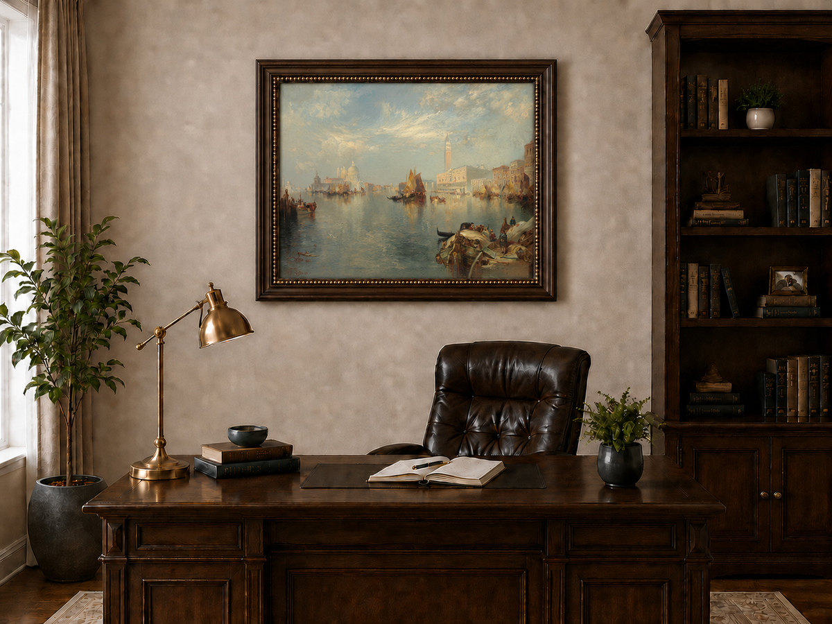 Landscape Oil Painting - Hand-Painted Venice Grand Canal View