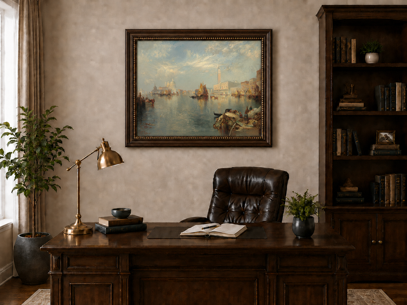 Landscape Oil Painting - Hand-Painted Venice Grand Canal View