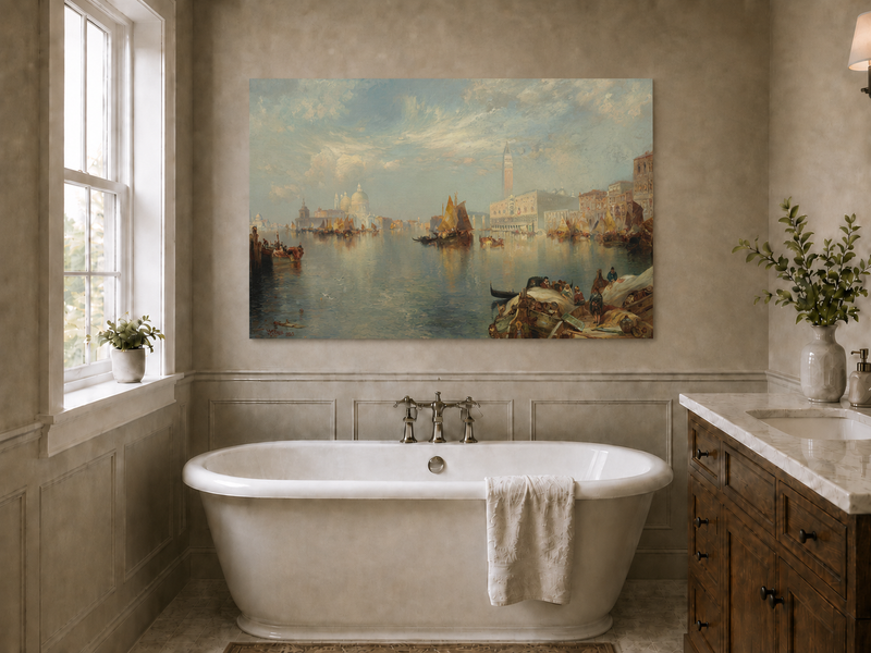 Landscape Oil Painting - Hand-Painted Venice Grand Canal View