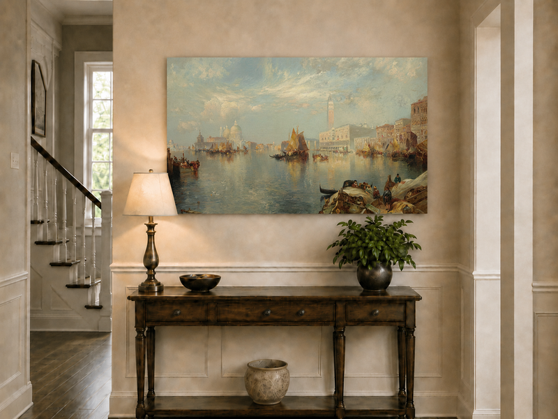 Landscape Oil Painting - Hand-Painted Venice Grand Canal View