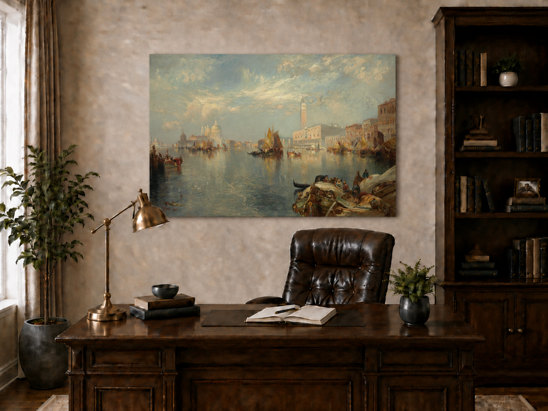 Landscape Oil Painting - Hand-Painted Venice Grand Canal View