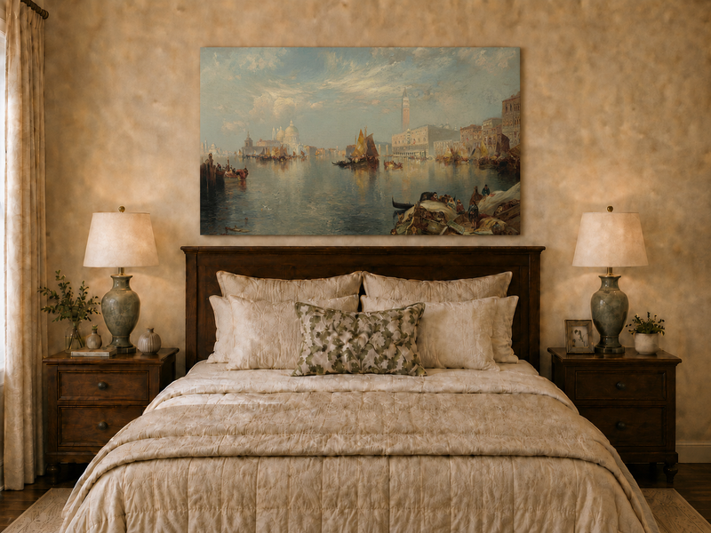 Landscape Oil Painting - Hand-Painted Venice Grand Canal View