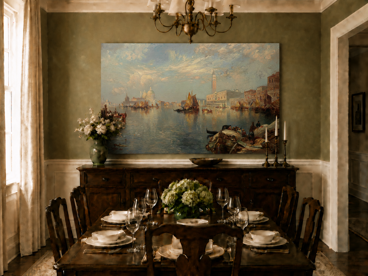 Landscape Oil Painting - Hand-Painted Venice Grand Canal View