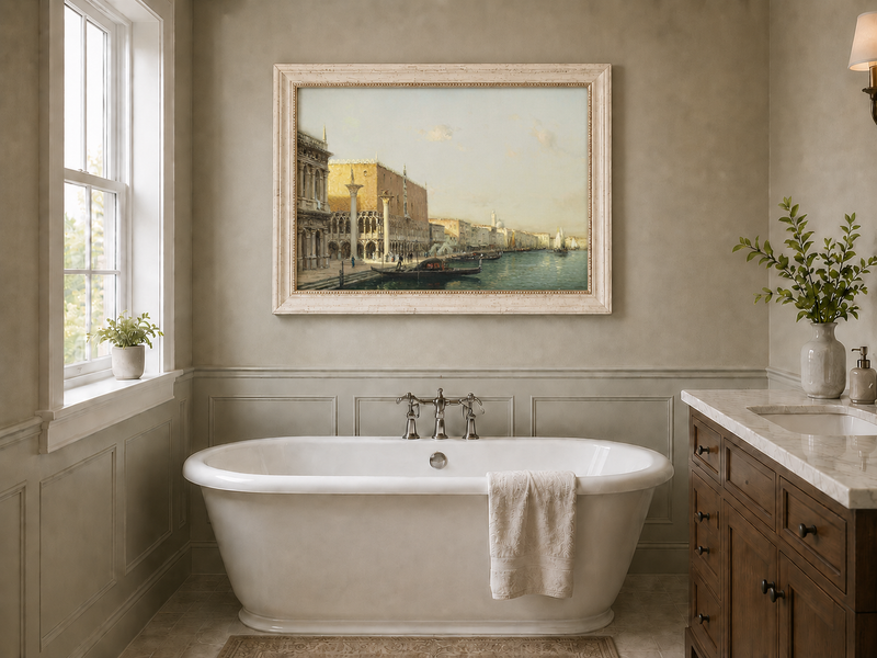 Landscape Oil Painting - Hand-Painted Venice Doge's Palace