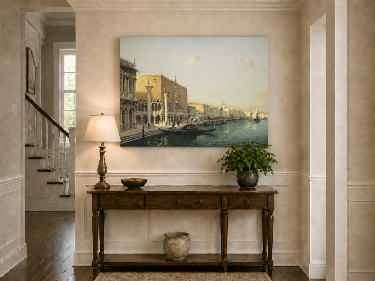 Landscape Oil Painting - Hand-Painted Venice Doge's Palace