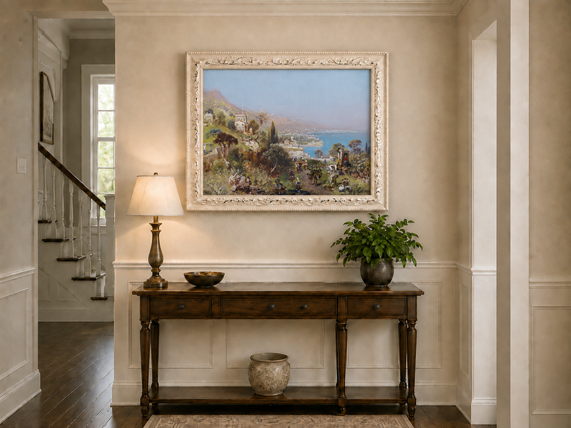 Peinture à l'huile de paysage - Sentier côtier méditerranéen