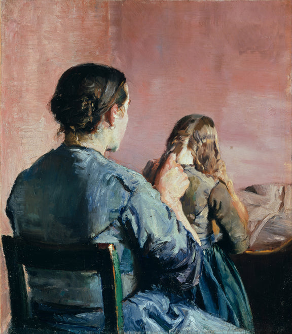 Christian_Krohg_-_Braiding_her_Hair - Oil Painting Haven Oil Painting Haven