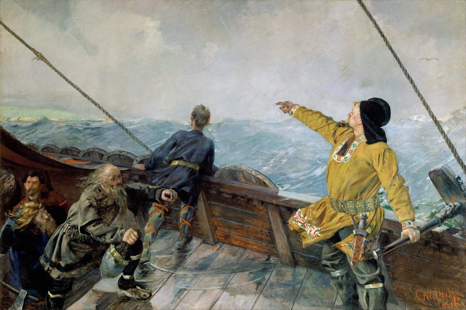 Christian_Krohg_-_Leiv_Eirikson_discovering_America - Oil Painting Haven