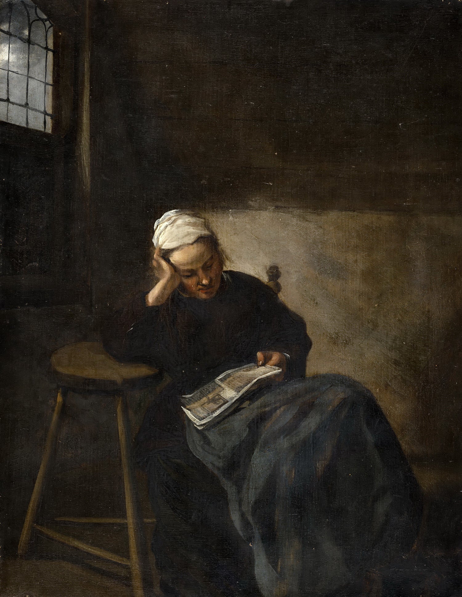 Claes Hals - Girl Reading - Oil Painting Haven