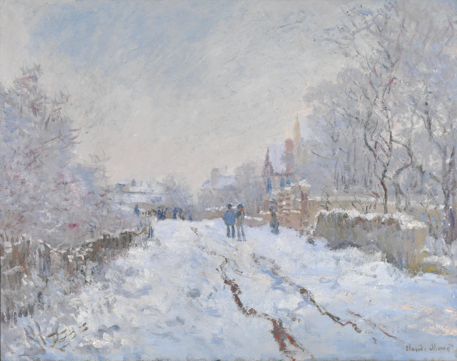 Claude-Oscar Monet - Snow Scene at Argenteuil - Oil Painting Haven