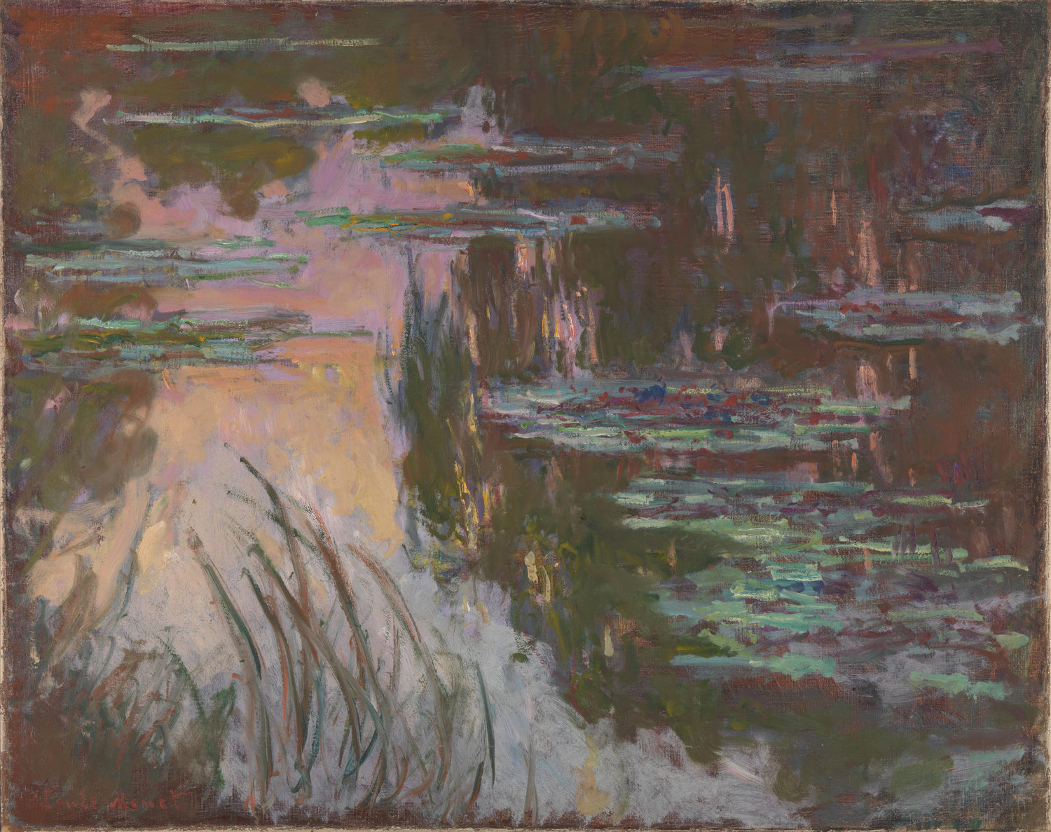 Claude-Oscar Monet - Water-Lilies, Setting Sun - Oil Painting Haven