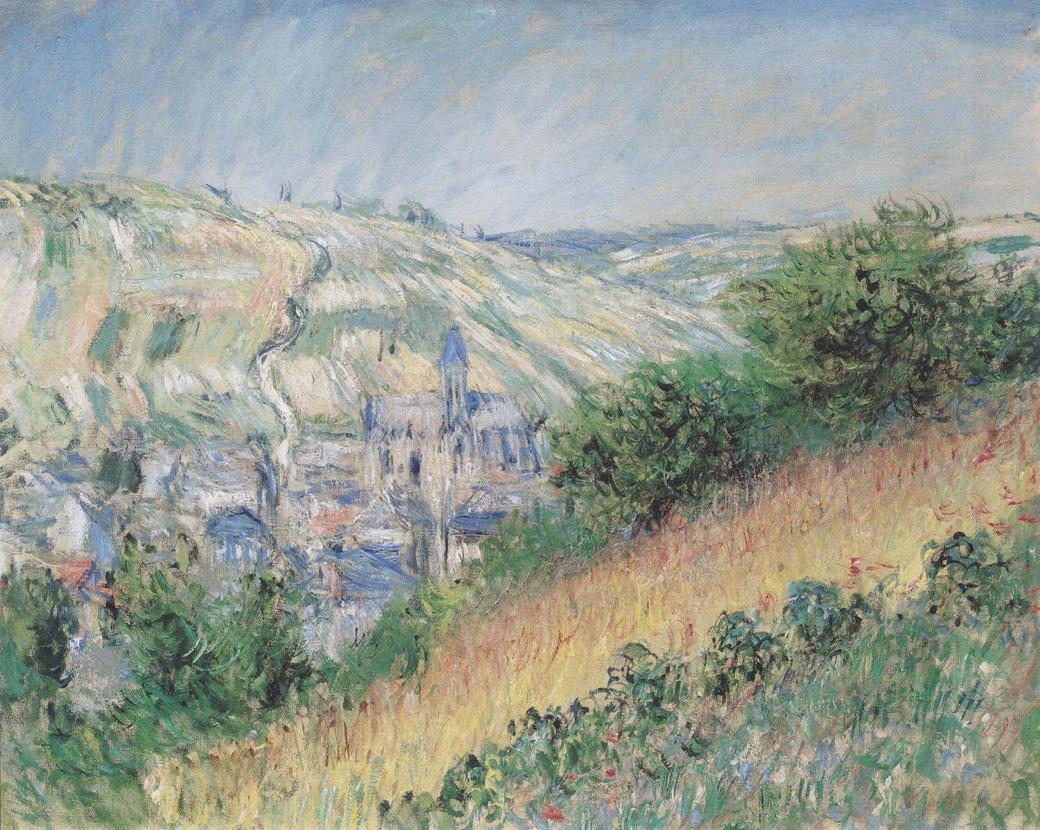 Blick auf Vétheuil (1881) - Oil Painting Haven