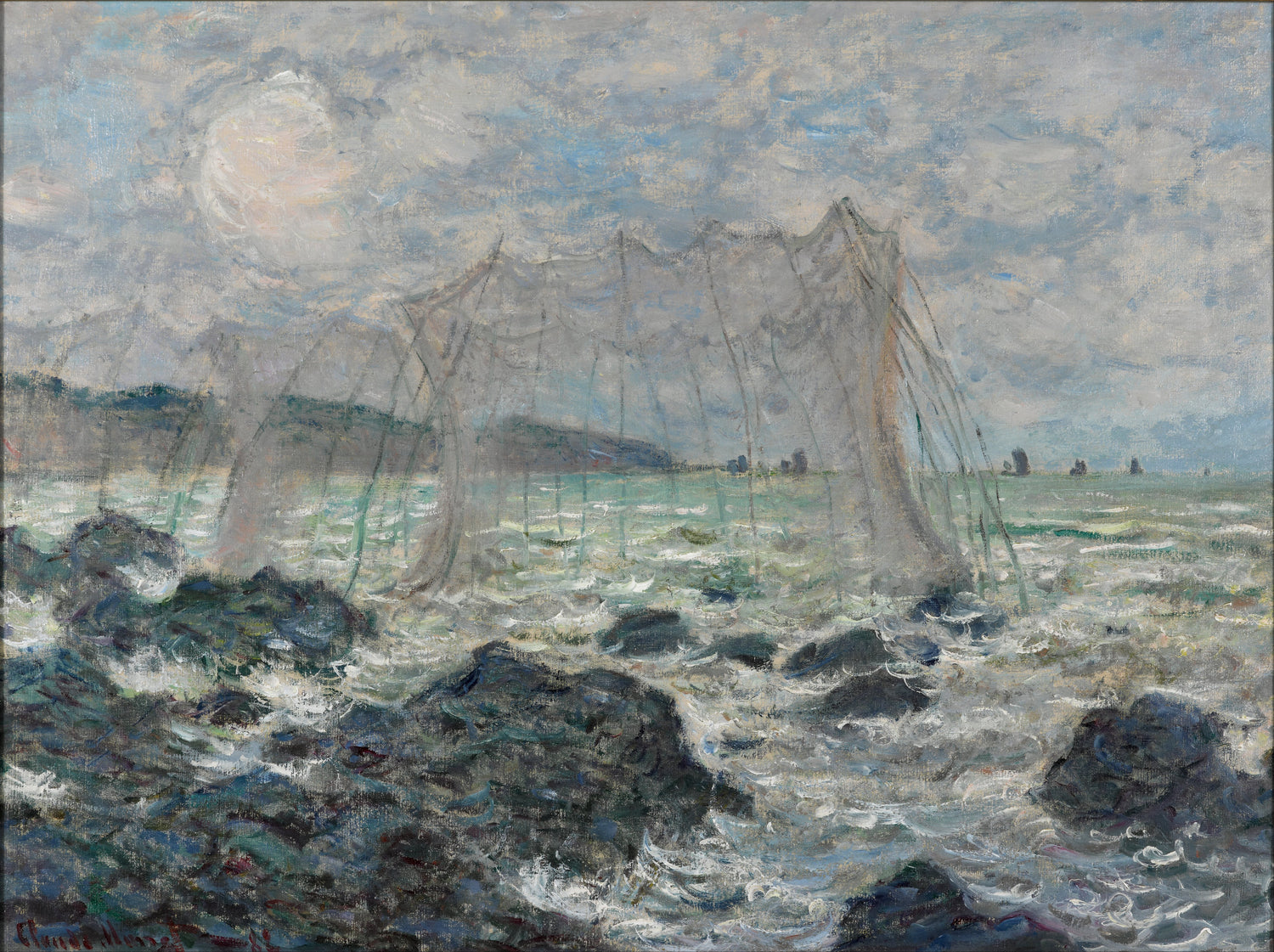 Claude_Monet_-_Fishing_nets_at_Pourville - Oil Painting Haven