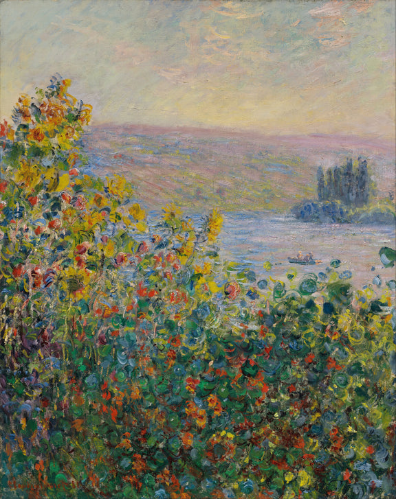 Claude_Monet_-_Flower_Beds_at_Vétheuil。 - Oil Painting Haven Oil Painting Haven