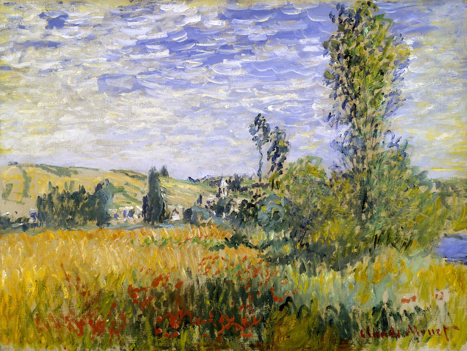 Landscape at Vetheuil (1880) - Oil Painting Haven