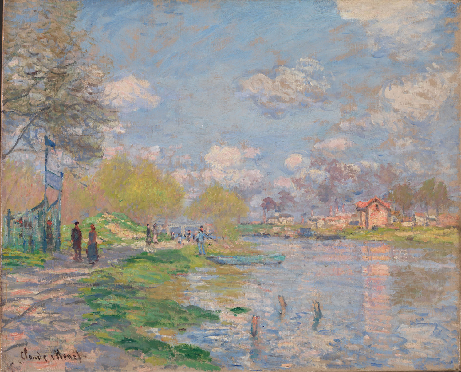 Claude_Monet_-_Spring_by_the_Seine - Oil Painting Haven