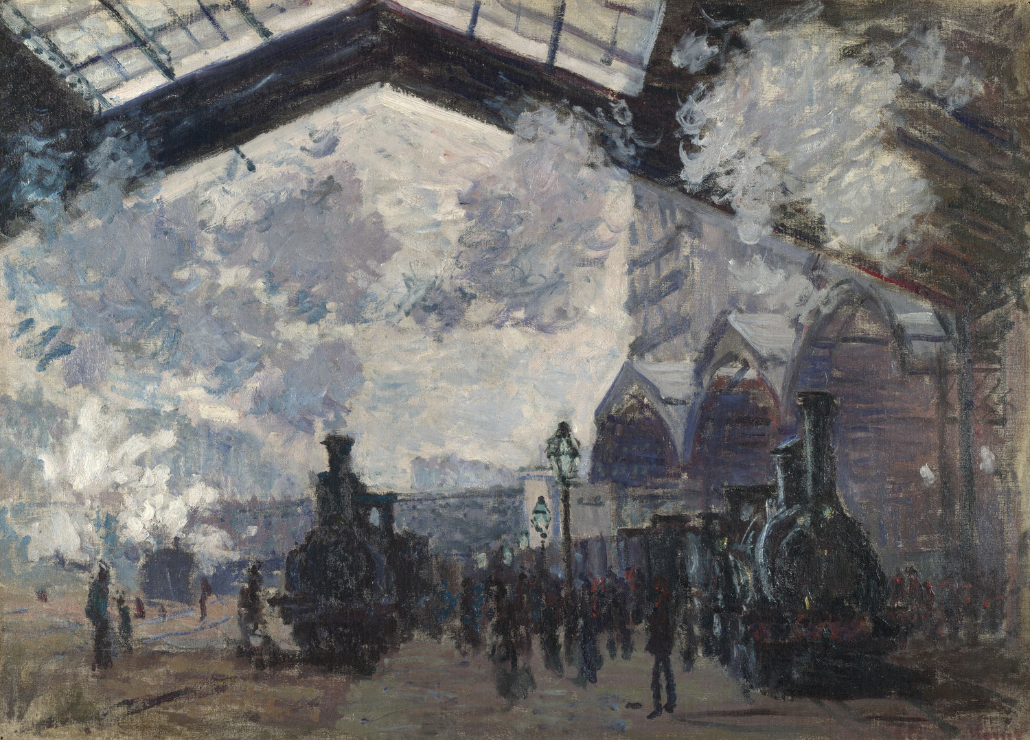 The Gare St-Lazare (1877) - Oil Painting Haven