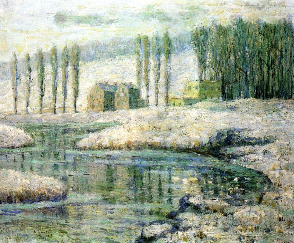 Creek in Winter, 1917 - Oil Painting Haven